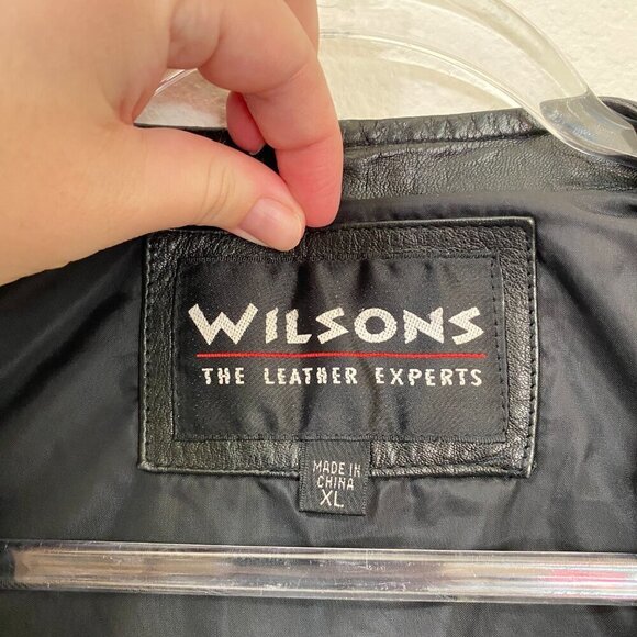 Vintage Wilson's Genuine Leather Black Vest Size XL - Picture 4 of 7